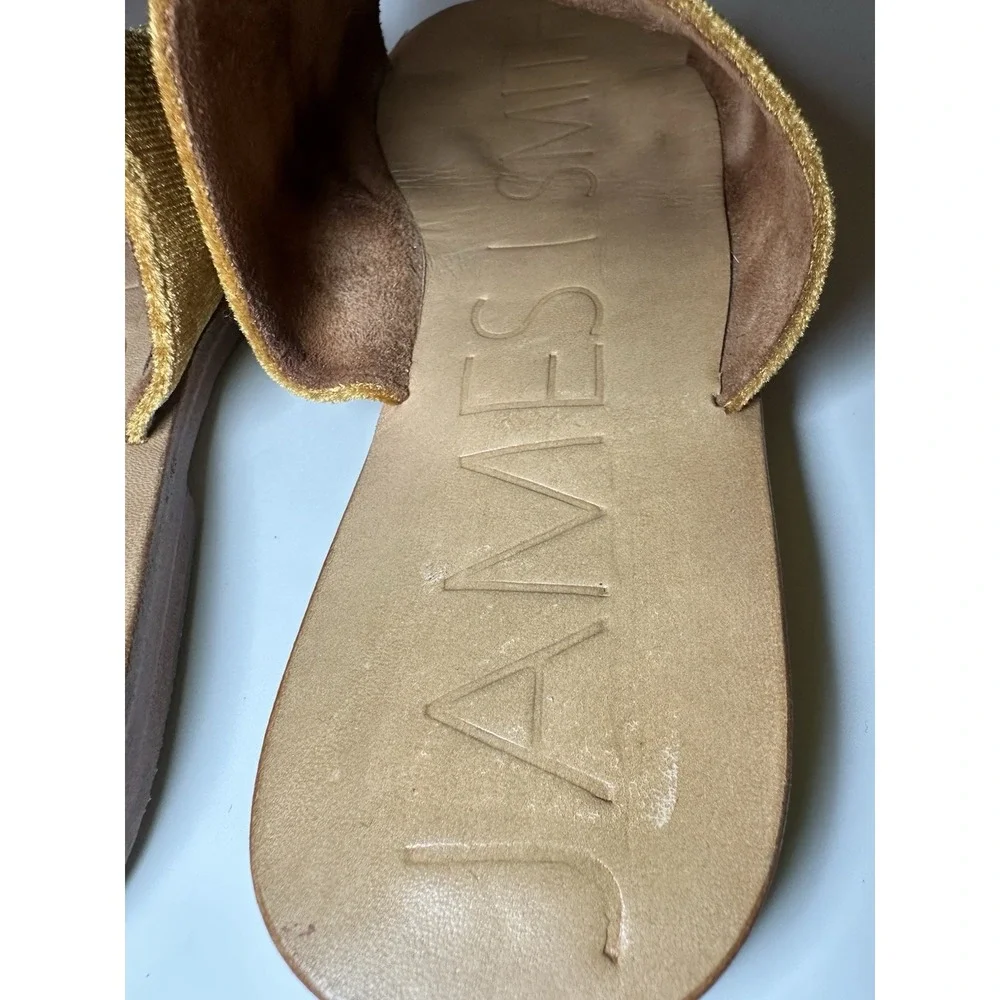 James Smith Off Duty‎ Marigold Velvet Velour Slides Sandals Women's US 6 EU 36
